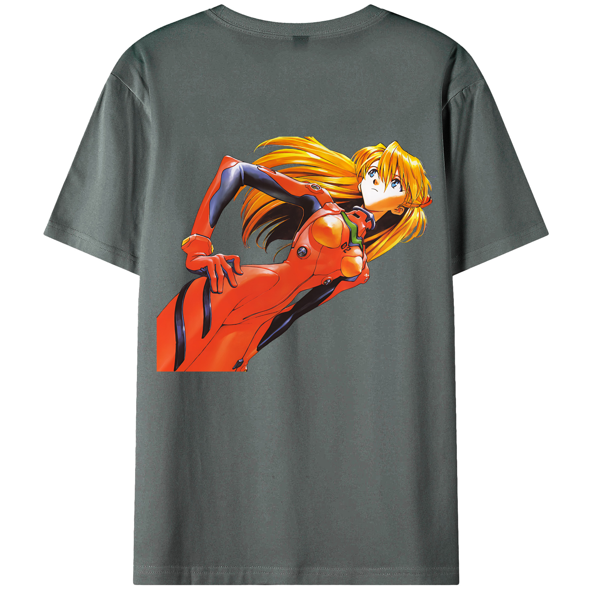 （画像用） EVA 新世紀エヴァンゲリオン 綿100％ メンズ半袖Tシャツ（バックプリント） 通気性
